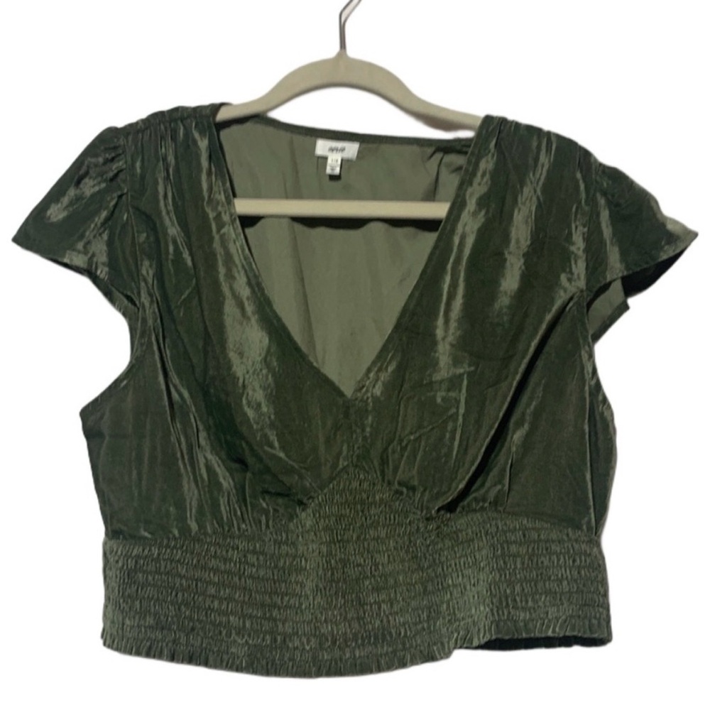Aerie Crushed Velvet Crop Top, Dark Academia Layering Essential, VGUC